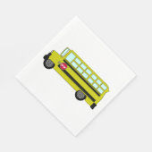Gelber Schulbus mit Stoppschild Serviette (Ecke)