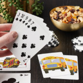 Gelber Schulbus Spielkarten (In Situ)