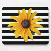 Gelber schwarz-Mit Augen Susan Foto Schwarzer Stre Mousepad (Vorne)