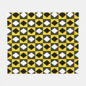 Gelber Schwarz-weißer Rhombus Diamantform Fleecedecke (Vorderseite (Horizontal))