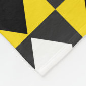 Gelber Schwarz-weißer Rhombus Diamantform Fleecedecke (Ecke)