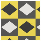 Gelber Schwarz-weißer Rhombus Diamantform Stoff (Nahaufnahme)
