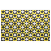 Gelber Schwarz-weißer Rhombus Diamantform Stoff (Fat Quarter (45,7 x 55,9 cm))