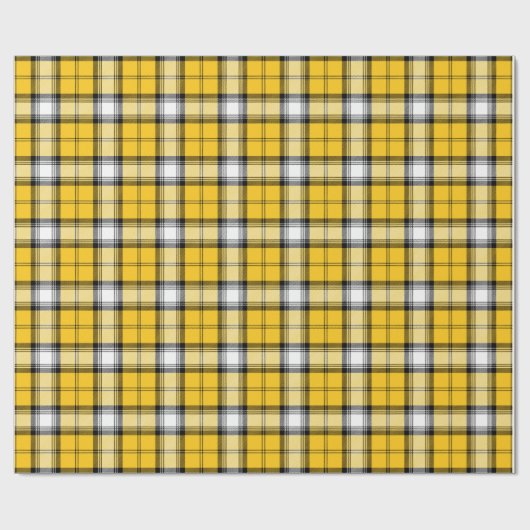 Gelber Schwarz-weißer Tartan-kariertes Geschenkpapier (Flach)