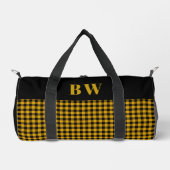 Gelber Schwarzer Buffalo-Karo Karierter Fettmonogr Duffle Bag (Vorderseite)