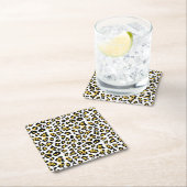 Gelber schwarzer Leopard-Tierdruck-Muster Rechteckiger Pappuntersetzer (Vor Ort)