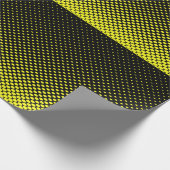 Gelber schwarzer Polka Dot Halftone Hintergrund Geschenkpapier (Ecke)