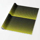 Gelber schwarzer Polka Dot Halftone Hintergrund Geschenkpapier (Ungerollt)