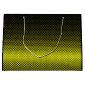 Gelber schwarzer Polka Dot Halftone Hintergrund Große Geschenktüte (Vorderseite)