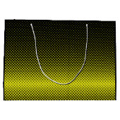 Gelber schwarzer Polka Dot Halftone Hintergrund Große Geschenktüte (Rückseite)
