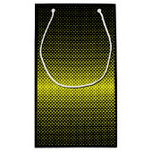 Gelber schwarzer Polka Dot Halftone Hintergrund Kleine Geschenktüte (Rückseite)