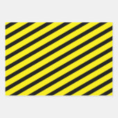 Gelber schwarzer Streifen Geschenkpapier Set (Vorderseite)