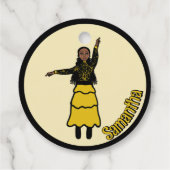 Gelber schwarzer Tiered Dancer #1 Geschenkanhänger (Rückseite)