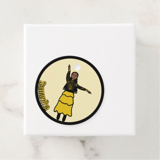 Gelber schwarzer Tiered Dancer #1 Geschenkanhänger (Beispiel)