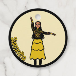 Gelber schwarzer Tiered Dancer #2 Geschenkanhänger