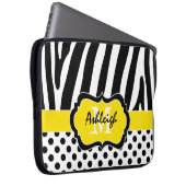 Gelber schwarzer Zebra Stripes Laptopschutzhülle (Vorne Rechts)