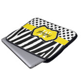Gelber schwarzer Zebra Stripes Laptopschutzhülle (Vorne Knopf)