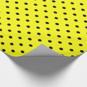 Gelber Schwarzpolster-Punkt Geschenkpapier (Ecke)