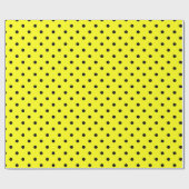 Gelber Schwarzpolster-Punkt Geschenkpapier (Flach)