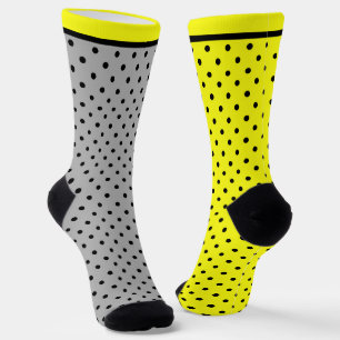 Gelber Schwarzpolster-Punkt Socken