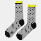 Gelber Schwarzpolster-Punkt Socken (Linkes Detail)