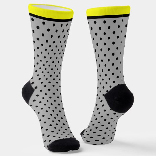 Gelber Schwarzpolster-Punkt Socken (Gewinkelt)