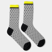 Gelber Schwarzpolster-Punkt Socken (Rechts)