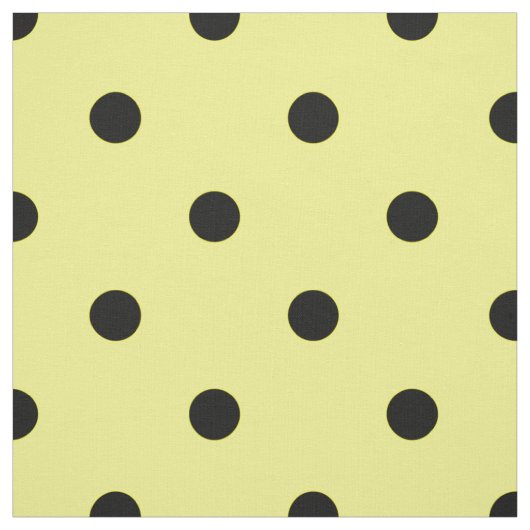 Gelber Schwarzpolster-Punkt Stoff (Muster)