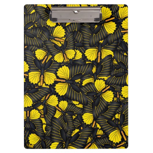 Gelber Schwarzschmetterlingshuhn | Schmetterlingsk Klemmbrett (Vorderseite)