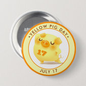 Gelber Schweinetag, 17 Button (Vorne & Hinten)
