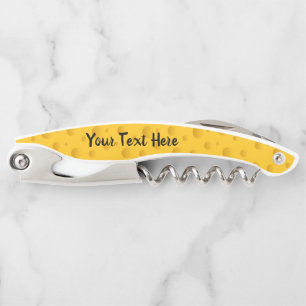 Gelber Schweizer Käse Korkenwein-Geschenk Kellnermesser