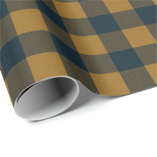 Gelber Senf Buffalo Kariert Geschenkpapier (Rolleneckpunkt)