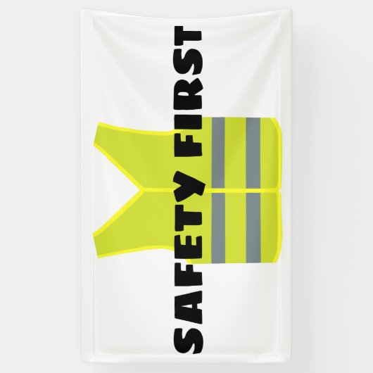 Gelber Sicherheitswesteentwurf Banner (Vertikal)