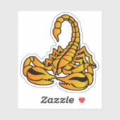 Gelber Skorpion, Stil der Stammeskunst Aufkleber (Blatt)