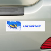 Gelber Snowmobile im Blizzard Autoaufkleber (Auf Auto)