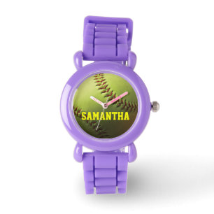 Gelber Softball Armbanduhr
