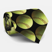 Gelber Softball eine Seite Krawatte (Gerollt)
