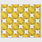 Gelber Softball Geschenkpapier (Flach)
