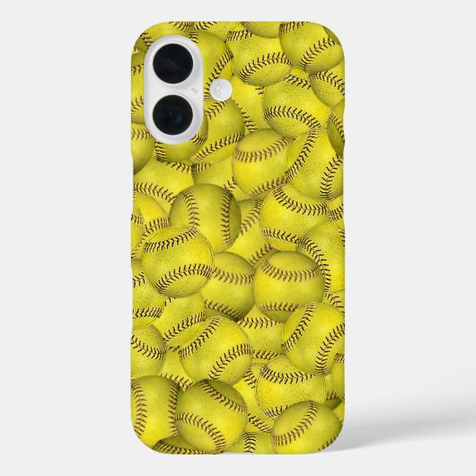 Gelber Softball-Hintergrund Case-Mate iPhone Hülle (Rückseite)