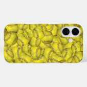 Gelber Softball-Hintergrund Case-Mate iPhone Hülle (Rückseite (Horizontal))