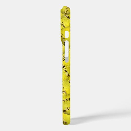 Gelber Softball-Hintergrund Case-Mate iPhone Hülle (Rückseite / Links)