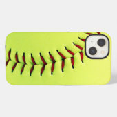 Gelber Softball iPhone Hülle (Rückseite (Horizontal))