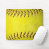 Gelber Softball Mousepad (Mit Mouse)