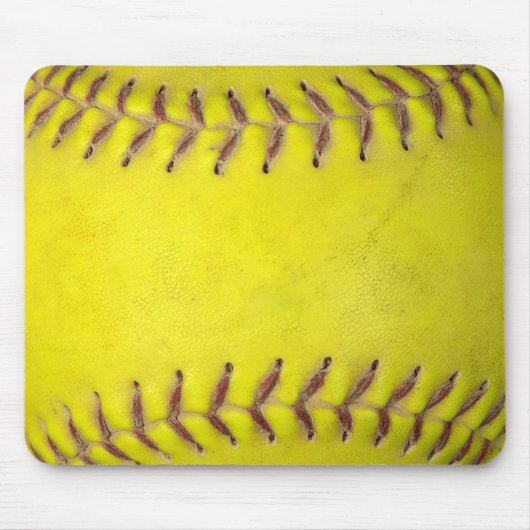 Gelber Softball Mousepad (Vorne)