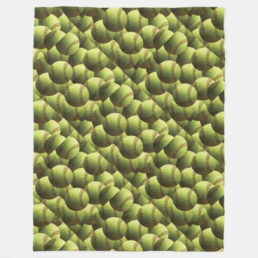 Gelber Softball-multi Diamant Fleecedecke (Vorderseite)