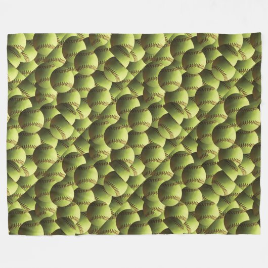 Gelber Softball-multi Diamant Fleecedecke (Vorderseite (Horizontal))