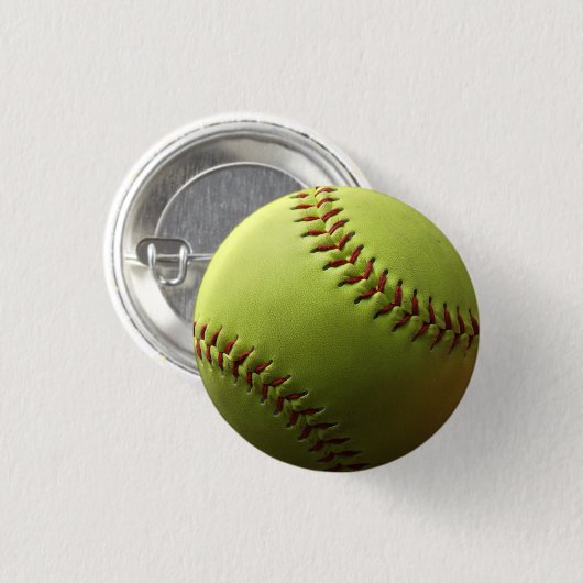 Gelber Softball-Single Button (Vorne & Hinten)