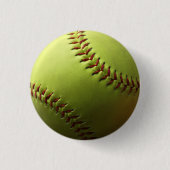 Gelber Softball-Single Button (Vorderseite)