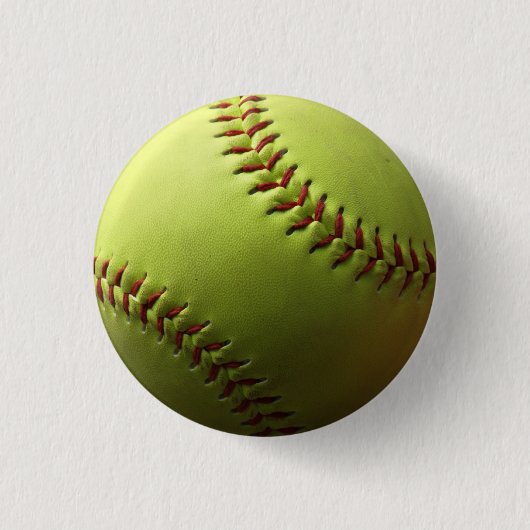 Gelber Softball-Single Button (Vorderseite)