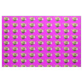 Gelber Softball-Stern auf Rosa Stoff (Fat Quarter (45,7 x 55,9 cm))